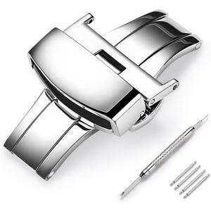 Stainless Steel Deployment Clasp Silver/Gold/Black/Rose Gold Watch Band Buckle Color&Width (14mm,16mm,18mm,20mm,22mm)