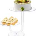 CECOLIC 2 Tier Clear Cake Stand Acrylic Cupcake Display Holder Dessert Pastry Tower for Weddings, Birthdays, Anniversaries, Baby Showers, Afternoon Tea Parties Dcor (10 Inches)