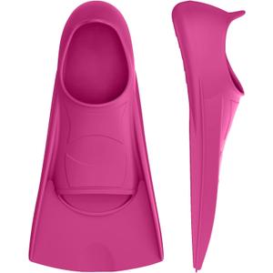 Gintenco Swim Fins, Kids Swim Training Fins for Lap Swimming, Travel Size Flippers with Mesh Bag, Silicone Swimming Fins for Kids Teens Adults Women Men (M(US Men 4-5.5/ US Women 5.5-7), pinkrose)