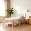 14 Inch Bamboo Bed Frame Solid Wood Platform BedFrame, Twin with Headboard
