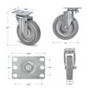 5" Caster Wheels, Heavy Duty Casters Set of 4, Plate Swivel Wheel for Cart Furniture Workbench - Load Capacity 1400Lbs Total(4 Pack Swivel)