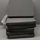 downluxe Outdoor Chair Cushions Set of 6 for Patio Furniture, Water-Resistant Patio Chair Cushions with Ties, High Density Foam Outdoor Seat Cushion, 17" X 16" X 2", Dark Grey