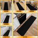 Ottomanson 2x7 Rug Runners for Hallways Non-Slip Kitchen Rugs | Black Solid Indoor Entryway Rug Ultra-Thin Floor Mat for Bathroom Laundry Room Bedroom Carpet, 22.5" x 7'