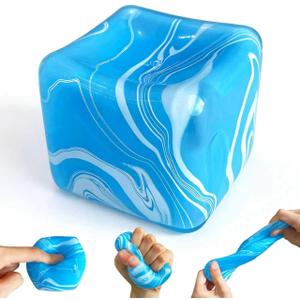 2.2 Inch Slow Rise Fidget Toys,Squishies Ice Cube Shape, Sensory Toy for Kids, Stress Relief Squeeze Balls, Easter Basket Stuffers for Boys Girl(Blue)