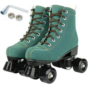 Silvertree Roller Skates for Women and Men PU Leather High-top Adult Roller Derby Skates Wheels Light Up Roller Skates Four-Wheel Shiny Roller Skates for Girls Boys Unisex, Size: Women's 8 / Men's 6.5