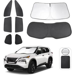 TINGLU Window Shades for Nissan Rogue 2021-2025 2026(NOT for Rogue Sport) Accessories Car Side Full Windows Cover Camping Rear Triangular Windshield Sun Shade Sun UV Rays Privacy Protection 8PCS