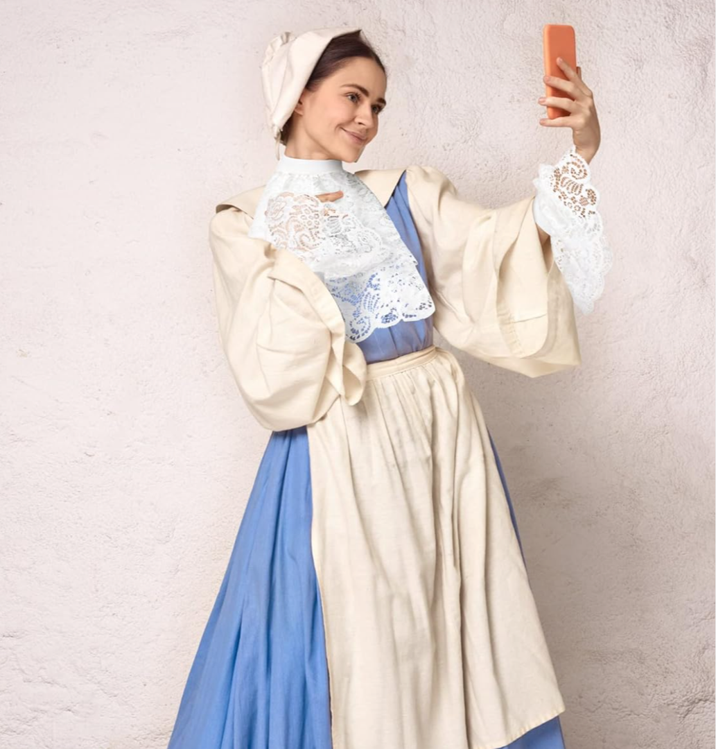 Newcotte 3 Pcs Colonial Lace Jabot Cuffs Set Pirate Costume Accessory for Women Men Victorian Colonial Costume