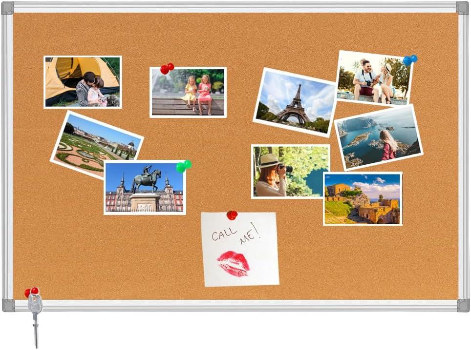 2436 Gray Felt Bulletin Board  Modern Aluminum Frame with Safety Corners, Comes with 12 Push Pins & Mounting Hardware  Home Office Classroom Organizer (24x36 inches)