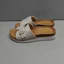Skechers Women's Lifted Comfort-Restless Wave Slide Sandal, Off White, 6