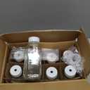 Ruckae 16oz 8 Pack Glass Juice Bottles with Hole Lids - Reusable Square Glass Juice Bottles with Leak-Proof Lid & Capacity Marks for Containers Juicing,Milk,Smoothies