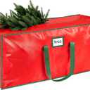 HABGP 9 ft Large Christmas Tree Storage, Stores 9 Foot Artificial Xmas Trees, Sturdy Plastic Waterproof Christmas Holiday Tree Bag For Storage Box with Strong Handles & Zipper, Red