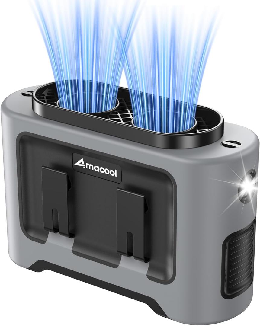 AMACOOL 14500mAh Portable Waist Fan, Strong Wind Power for Full Body Cooling Shirt Fan, 5 Speed Wearable Belt Clip on Fans, Battery Operated Personal Neck Fans for Outdoor Work Camping Travel (Gray)