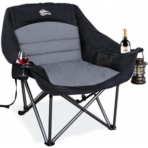 Oversized Camping Chairs for Adults Heavy Duty Folding Padded Lawn Chair, 1 PACK