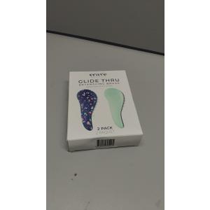 Crave Naturals Glide Thru Detangling Hair Brushes for Women - Detangler Brush for Curly or Straight, Wet or Dry Hair - Gentle on Tangles Comb - 7.5x3-Inch, Turquoise and Terrazzo (Pack of 2)