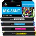 LeciRoba MX-36NT Toner Cartridge Replacement for Sharp MX-36 MX-36NTBA MX-36NTCA MX-36NTMA MX-36NTYA for Sharp MX-2610N 2615N 2640N 3110N 3140N 2615NC 2648NC Printer Toner Cartridges Set (4 Pack)