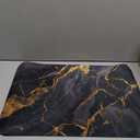Bathroom Mat Rug Black Marble Patterned, Mat for Master Guest Bath Floor, Kitchen Bathroom Sink, Non-Slip, Ultra-Thin, Absorbent, Quick Dry, Aesthetic Bath Mat, Rubber Backing, 17 x 24 in