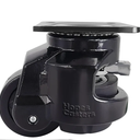 Leveling Casters with Ratchet Handle, Swivel Retractable Plate Caster Wheels for Workbench, Data Centre, Heavy Duty Industrial Casters with Nylon Wheels & Leveling Feet for Machine (TD100F-6600lbs) 2 Pack