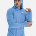 TELALEO 3 Pack Men's UPF 50+ Sun Protection Lightweight Hoodie Performance Long Sleeve SPF UV Shirt for Fishing Running (L)