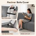 Arfntevss Waterproof Recliner Sectional Couch Covers for Reclining Sectional L Shape Sofa Cover Non Slip Washable Recliner L Shaped Slipcover Dog Additional Seat Protector (1 Seat Cover, Dark Gray)
