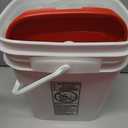 5 Gallon Square Bucket with Lid & Steel Handle Food Safe Grade HDPE Polyethylene Thickened BPA Free White Plastic Storage Container Heat Resistant Heavy Duty Premium Quality Buckets FDA Compliant