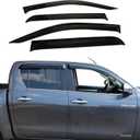 Adhesive Wind Deflectors for Toyota Hilux (2016-2026) Double Cab Window Deflectors in PMMA Smoked Black, Anti-Glare Visor and Rain Protection (GX, VX, VXL, Invincible, GR Sport)