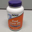 NOW Foods Supplements, Cod Liver Oil, Extra Strength 1,000 mg with Vitamins A & D-3, EPA, DHA, 180 Softgels, Expiry: 07/31/27