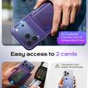 UYOUNG for iPhone 17 Pro Max Case Wallet with Card Holder, High End Metal Frame Lens Cover, Military Drop Protection, Rugged Heavy Duty Men Women Protective Phone Case for iPhone 17 Pro Max, Purple