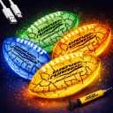 Wave Runner Glow in The Dark LED Football, Light Up Football for Kids 8-12, Junior Size Waterproof Football, Type-C Rechargeable Color Changing LED Sports Toy with Pump, Outdoor Gifts for Boys Teens
