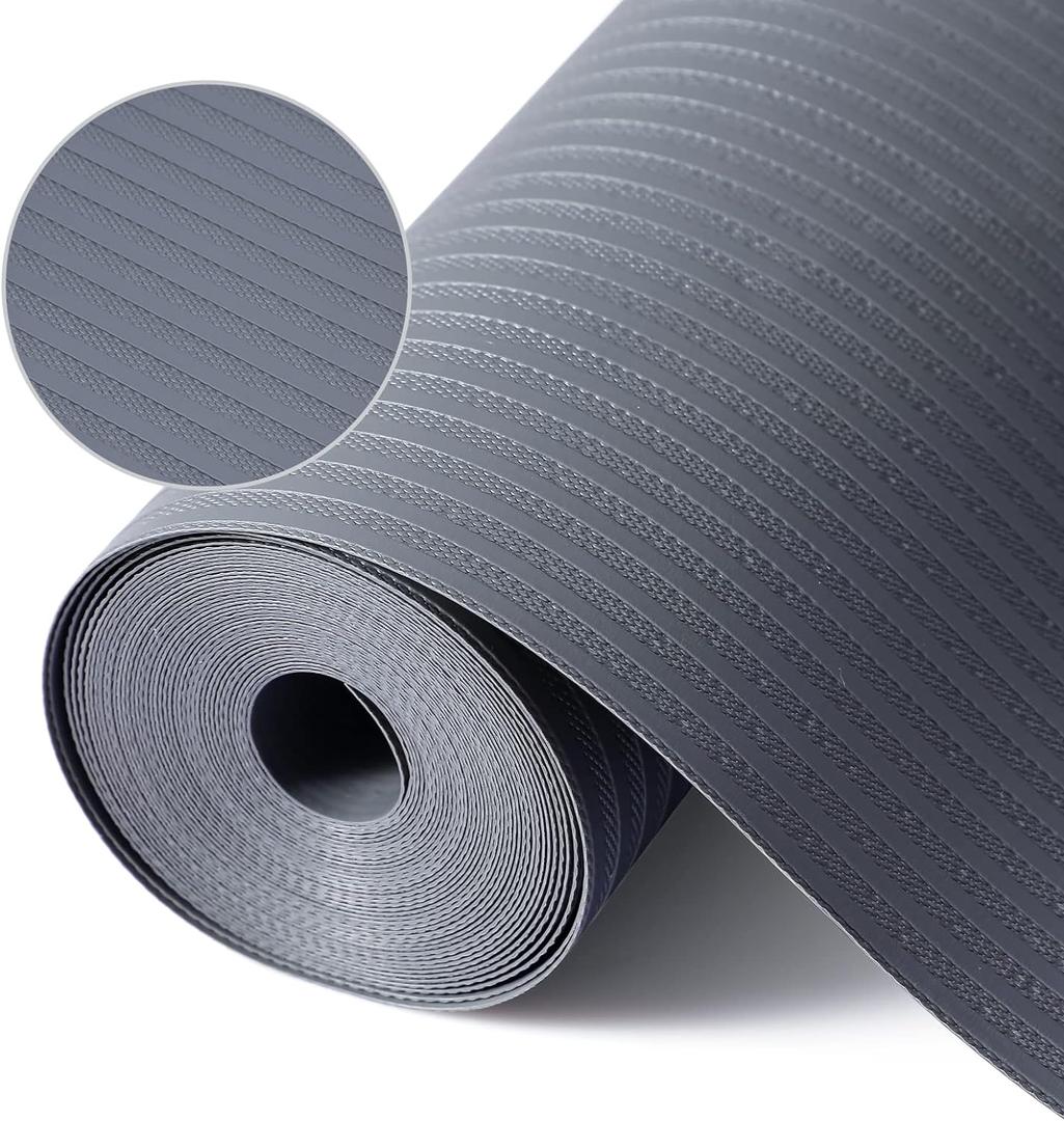 Shelf Liners for Kitchen Cabinets, 24Inch x 30Ft, Non Adhesive Shelf Liner, Non-Slip Kitchen Drawer Liners, Waterproof Durable Cabinet Liners for Shelves, Refrigerator, Pantry, Dark Gray