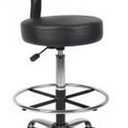 CaressoftPlus Drafting Stool with Back Cushion - Black