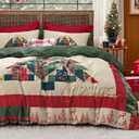 Bedsure Christmas Duvet Cover Twin - Holiday Bedding Set Featuring a Festival Tree Pattern, Cute Kid's Bedding Set, Includes 1 Duvet Cover and 1 Pillow Sham (Twin, Christmas Tree) (Twin (68" x 90"), 02 - Christmas Tree (No Comforter))