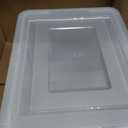 IRIS USA File Box, Plastic File Boxes With Lids, Document Organizer for Letter/Legal File, Document Box, Storage Bin For Hanging Files, Secure Latching Lid Stackable BPA-Free, Clear 35 Qt. 1 Pack