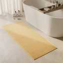 Triohero Bathroom Runner Rug, Long Bath Mat Washable Thin Quick Dry Low Pile Bathroom Runner Rugs 24 x 60 Non Slip, Yellow 24"x60", 24"x60" Rectangular
