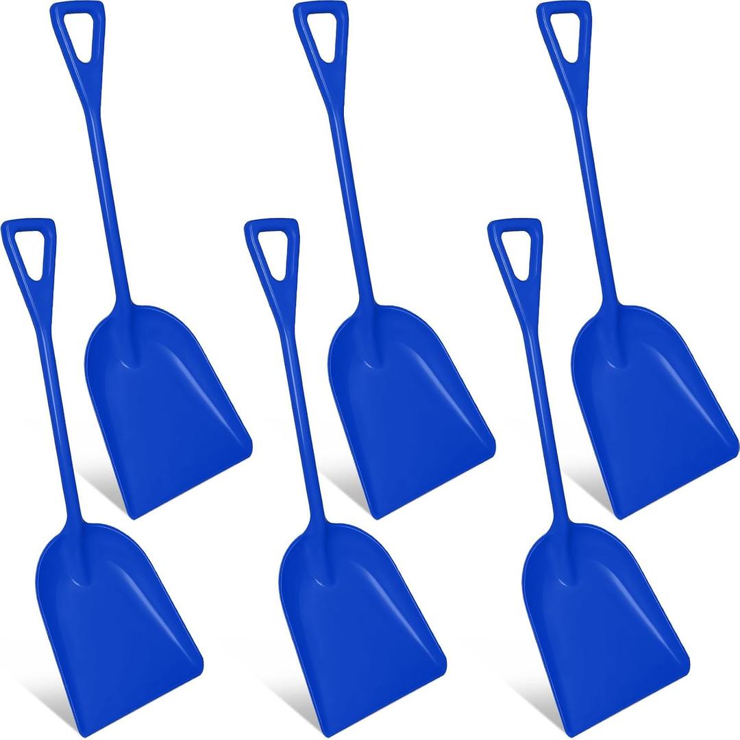 Frienda 6 Pcs Plastic Snow Shovel Large Scoop Shovel, Blue