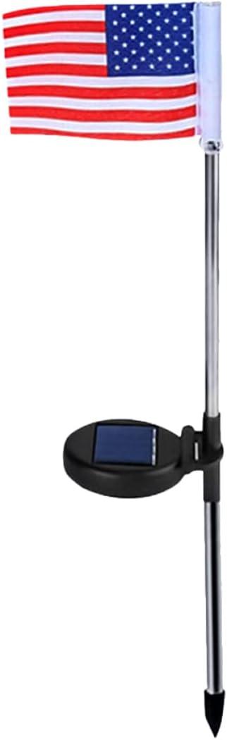 1Pc Solar Powered US Flag Garden Stake Light LED Solar Garden Light for Outdoor Patio Lawn and Backyard Decor for Patriotic Celebrations