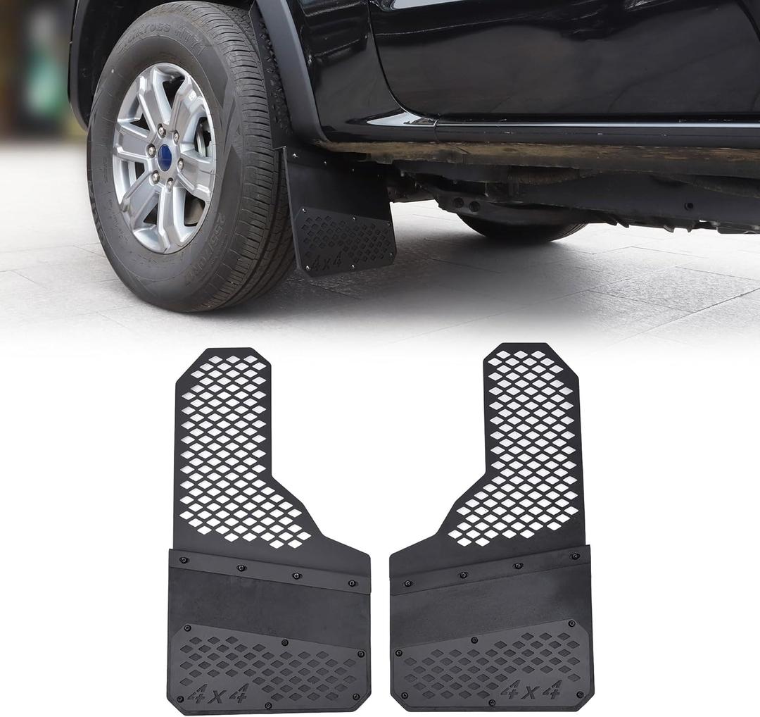 Heavy Duty Mud Flaps All Weather Resistant Splash Guards Compatible with Universal Trucks SUVs Vans Off-Road and Daily Use (Black,2PCS)