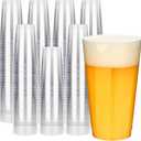 RACETOP 16oz Clear Plastic Cups, 200 Pack Disposable Party Cup, Heavy Duty Disposable Glasses, Disposable Cups for Party, Thanksgiving, Wine Taesting, Birthday and Christmas.