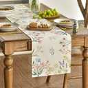 Artoid Mode Flowers Summer Table Runner, Seasonal Spring Fall Kitchen Dining Table Decoration for Home Party 13x108 Inch