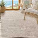 Chardin home 4x6 Jute Cotton Hand Woven Area Rug, Natural Jute/Cream Braided Boho Farmhouse Rug, Rustic Vintage Reversible Natural Fiber Rug for Living Room, Bedroom, Dining Room, Office, or Entryway