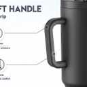 Meoky 40 oz Tumbler with Handle and Flip Straw, 100% Leakproof Tumbler with Lid and Straw, Stainless Steel Insulated Cup, Cupholder Friendly, Keeps Cold for 34 Hours (Night)