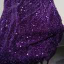 Cololura Women Sequin Elegant Sexy Tassels One Shoulder Mermaid Bodycon Cocktail Evening Midi Party Formal Dress, L/XL