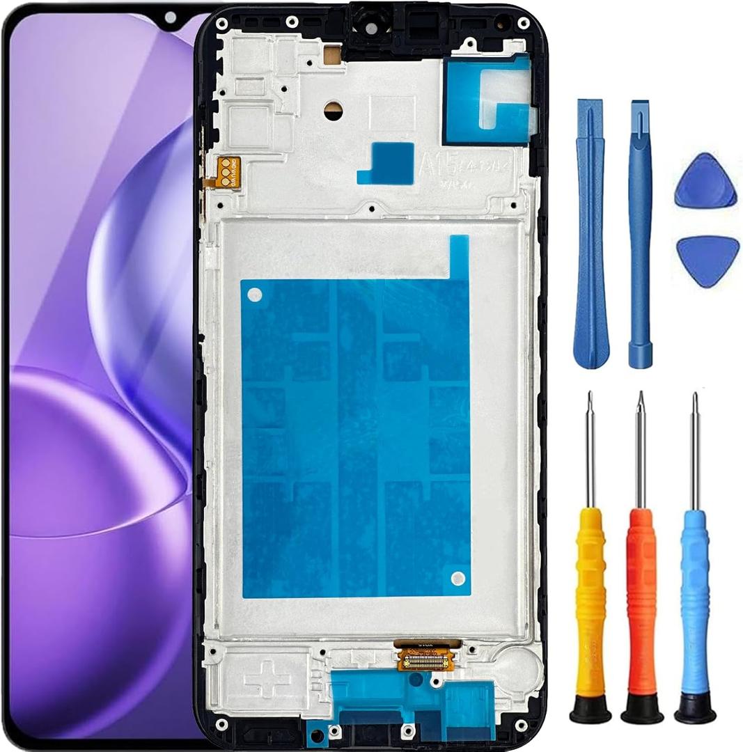for Samsung Galaxy A15 Screen Replacement for Samsung A15 4G / 5G Screen Replacement with Frame A156u A156e A156w S156dl S156vl LCD Display Touch Digitizer Assembly with Tools Black