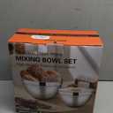 LIANYU 6 PCS Large Mixing Bowls with Visible Lids Set, Size 7, 3.5, 2.5, 2, 1.5, 1QT, Stainless Steel Kitchen Metal Nesting Bowls for Cooking, Baking, Serving, Freezer & Dishwasher Safe, Khaki