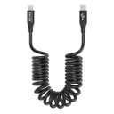 AGVEE 3ft Coiled Short USB-C to Lightning Charging Cable [MFI Certified] 30W PD Fast Charger Cord in Car for iPhone 14/13/12/11/XS/8/7/6/5 CarPlay, iPad, iPod, Black