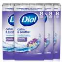 Dial Antibacterial Deodorant Bar Soap, Calm & Soothe Lavender & Twilight Jasmine Scent, 4 Oz, 32 Bars, Dermatologist Tested, With Clean Rinse Technology