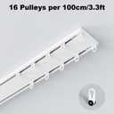 Double Row Curtain Track Ceiling Mounted, Silent Heavy Duty Curtain Track System, Sliding Rails for Curtains, Room Divider for Bedroom Living Room Hospital (Track Ships in Sections with Connectors)