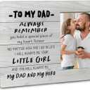 Dad Picture Frame Gifts from Daughter, Father's Day Birthday Christmas Gifts from Sons Daughters Kids Tabletop Desk Decor Home Office,Farmhouse Wooden 4x6 Picture Frame