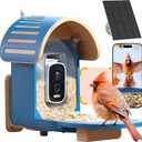 Smart Bird Feeder with Camera, 2.5K UHD Bird Feeder Camera Solar Powered, Sensitive AI Identification, Instant Alerts Capture Video, IP66 Waterproof for Outdoor, Ideal Gift, Blue