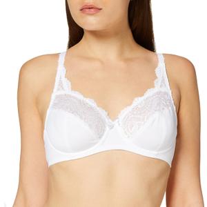 Playtex Women's Bra with Underwire in Microfibre Flower Elegance Support and Comfort x1, White, 36C (White)