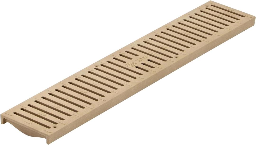 NDS 244 Spee-D Channel Drain Grate, Plastic, 4-1/8-Inch wide X 2-Feet long, for Driveways, Patios, Pool Decks and Commercial Areas, Sand